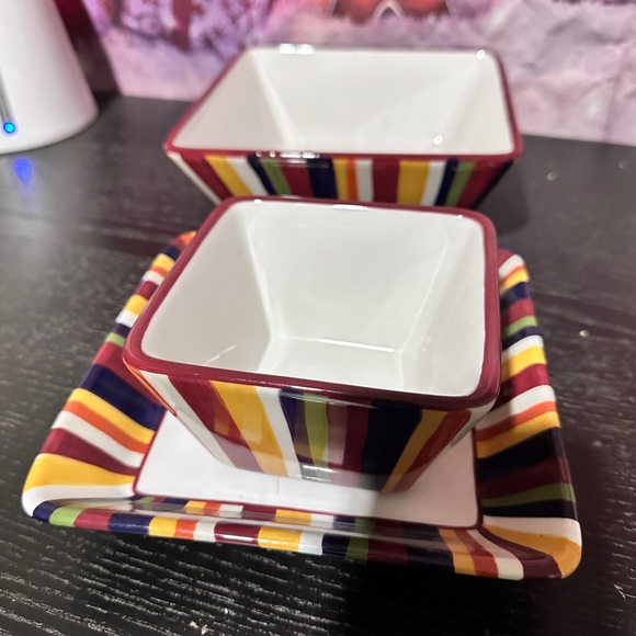 The Pampered Chef Simple Additions striped square serving dishes - Picture 10 of 13